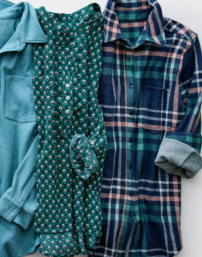 Fairbanks Supersoft Shirt: Navy Multiplaid - FINAL SALE