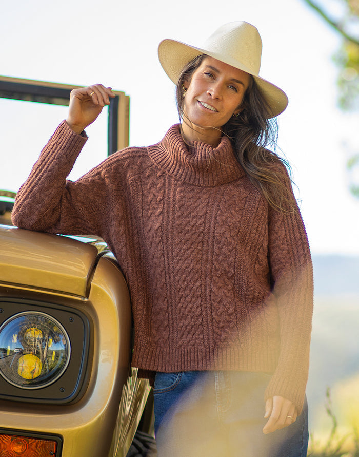 Field Sweater: Chocolate Heather - FINAL SALE