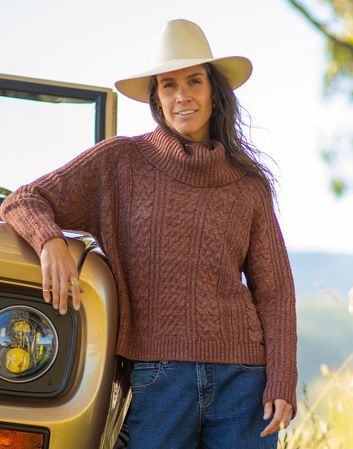 Field Sweater: Chocolate Heather - FINAL SALE