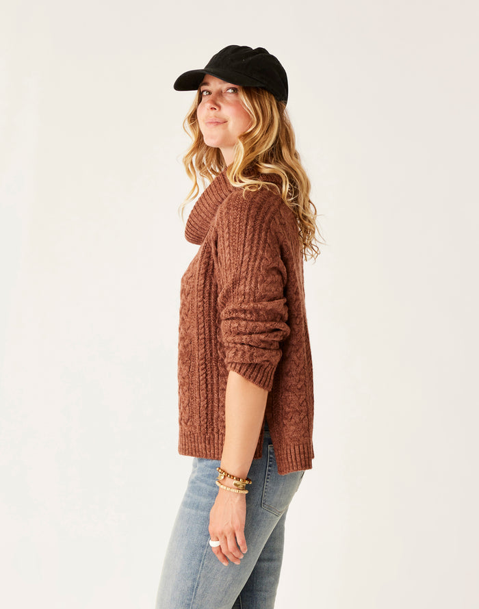 Field Sweater: Chocolate Heather - FINAL SALE