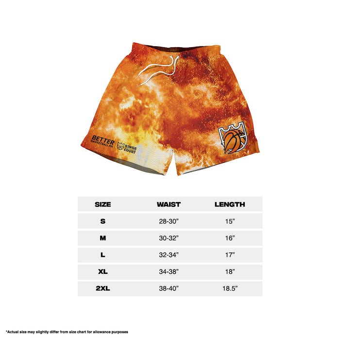 Flames Shorts - Hot Orange