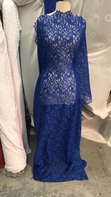 Floral Corded Lace - Royal Blue
