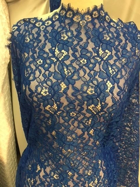 Floral Corded Lace - Royal Blue