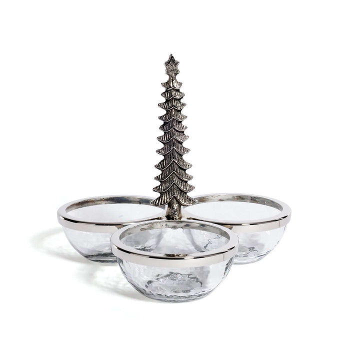 Forêt d’Hiver Glass and Metal Trio Condiment Set