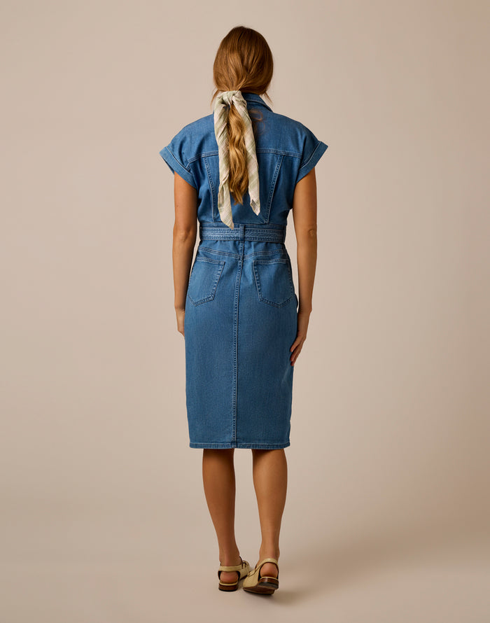 Franny Lightweight Denim Dress: Magnolia