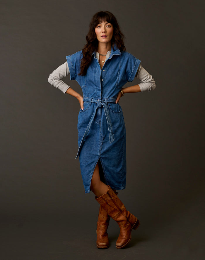 Franny Lightweight Denim Dress: Magnolia