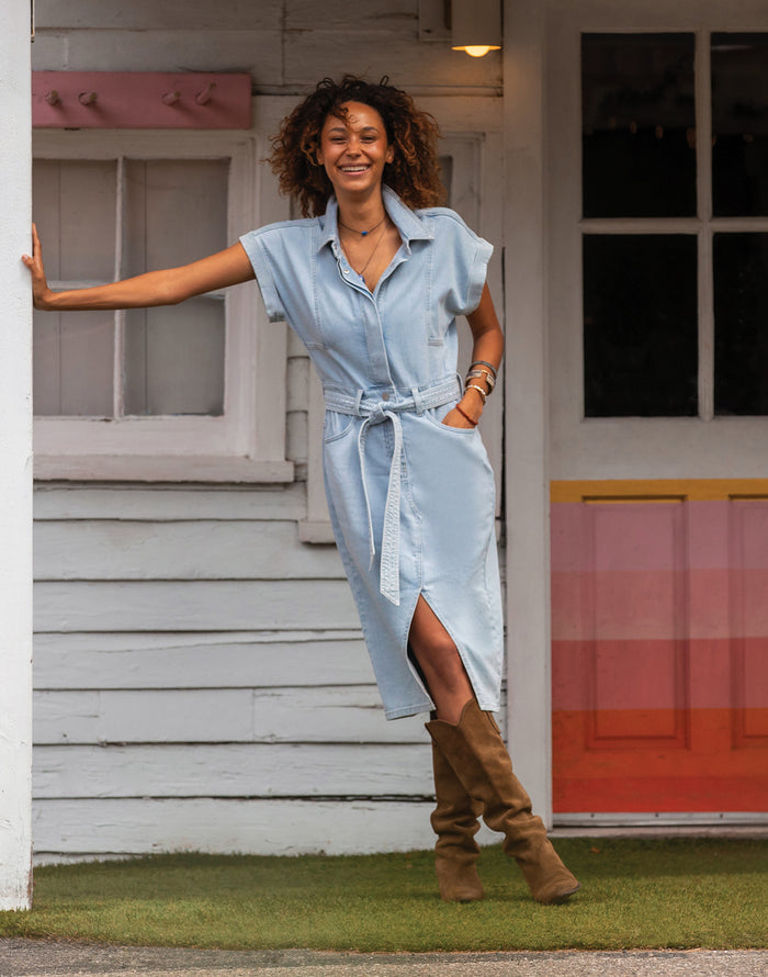 Franny Lightweight Denim Dress: Savannah