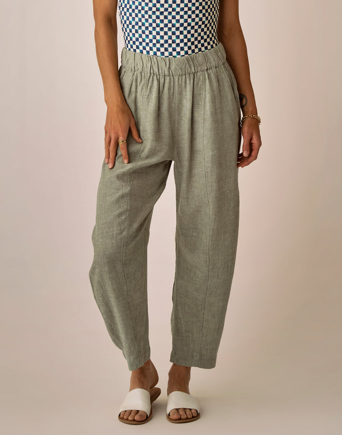 Freya Linen Pant: Fatigue Chambray
