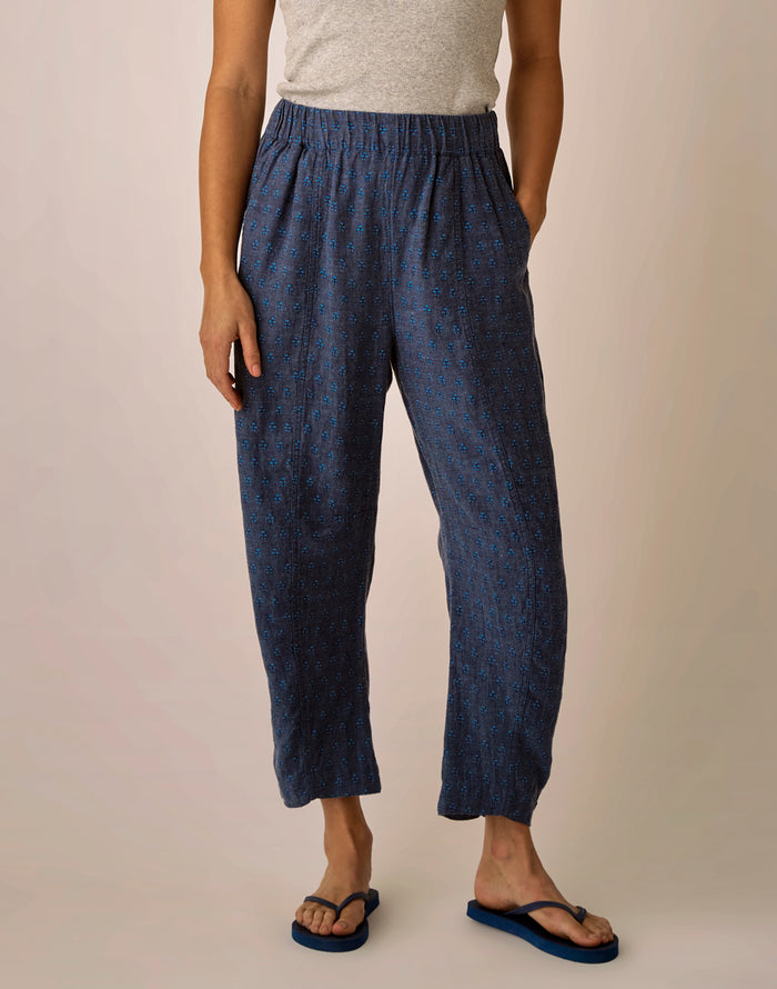 Freya Linen Pant: Tossed Batik