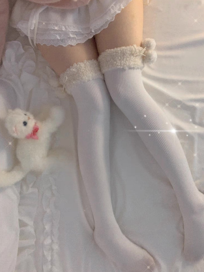♡ Furry Ball Thigh-Highs ♡
