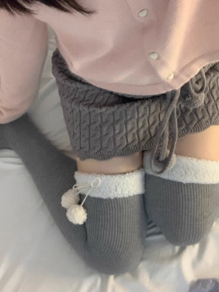 ♡ Furry Ball Thigh-Highs ♡