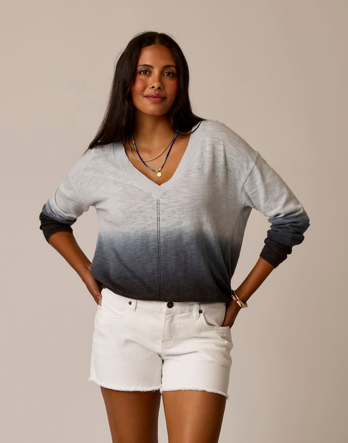 Georgie Sweater: Black Dip Dye
