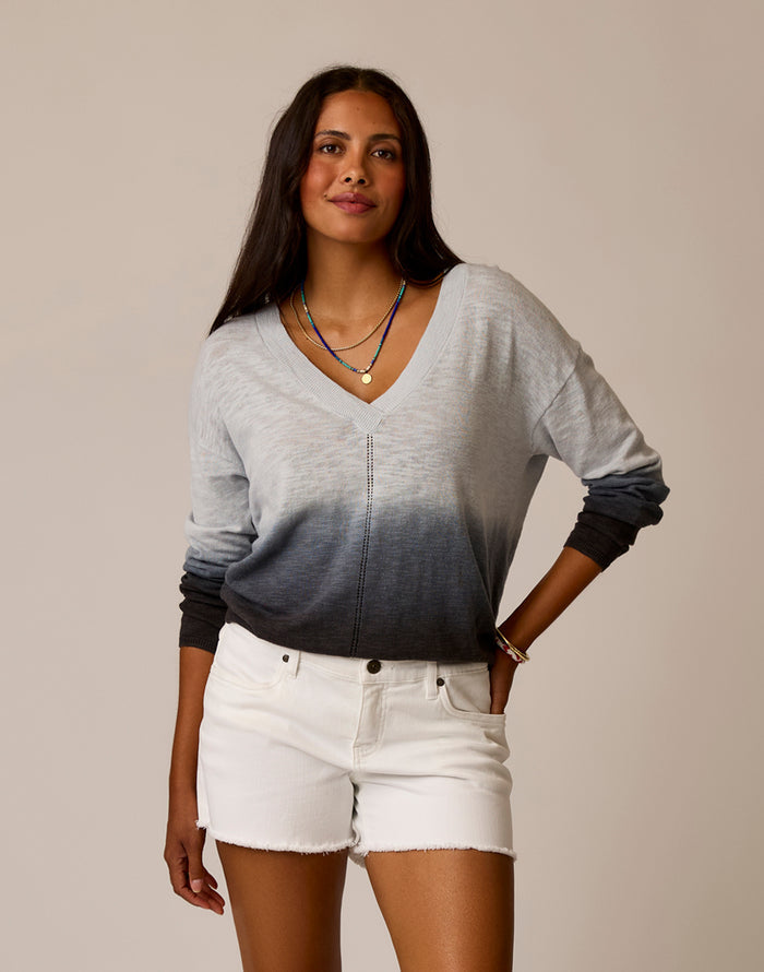 Georgie Sweater: Black Dip Dye