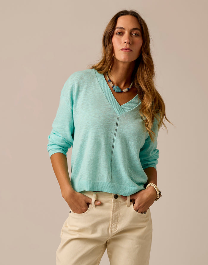 Georgie Sweater: Light Aqua