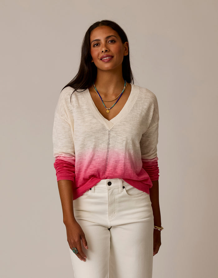 Georgie Sweater: Watermelon Dip Dye