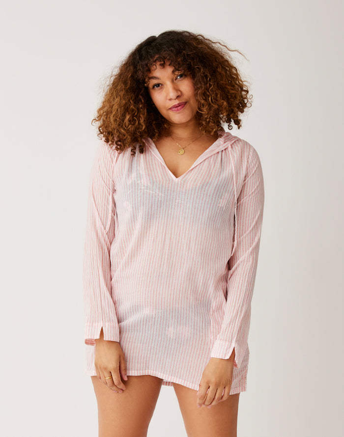 Gia Coverup: Grapefruit Milos Stripe