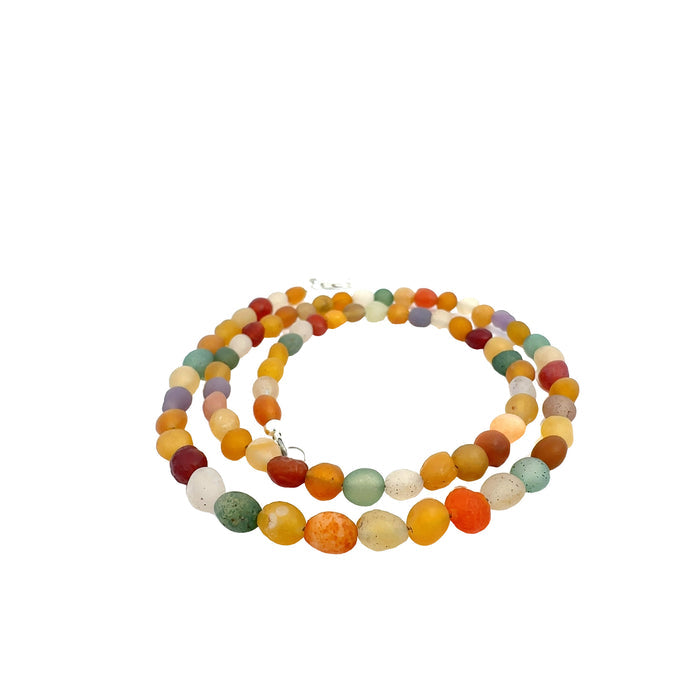 Gobi Agate Gemstone Necklace on white spiral center overview
