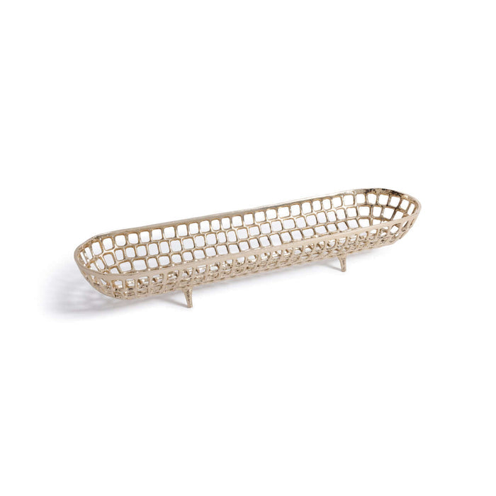 Gold Lattice Oval Tray - Trays by Carlyle Avenue
