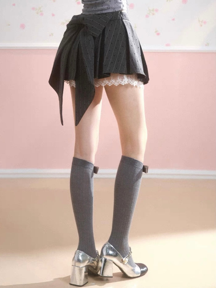 Gray Pleated Skirt