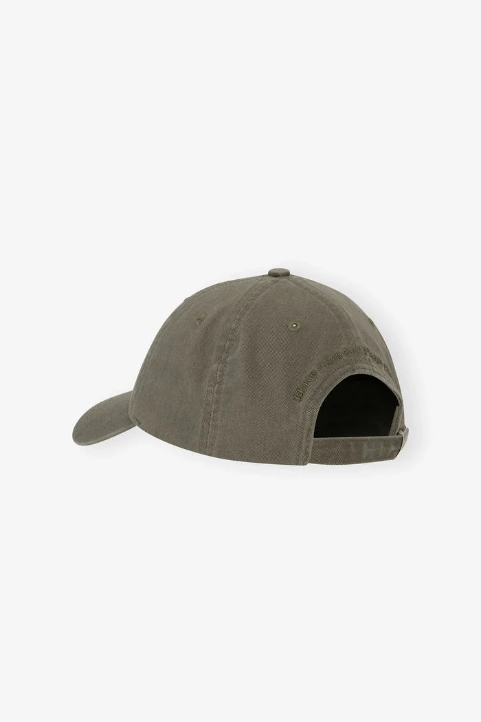 Green Canvas Cap Accessories Ganni