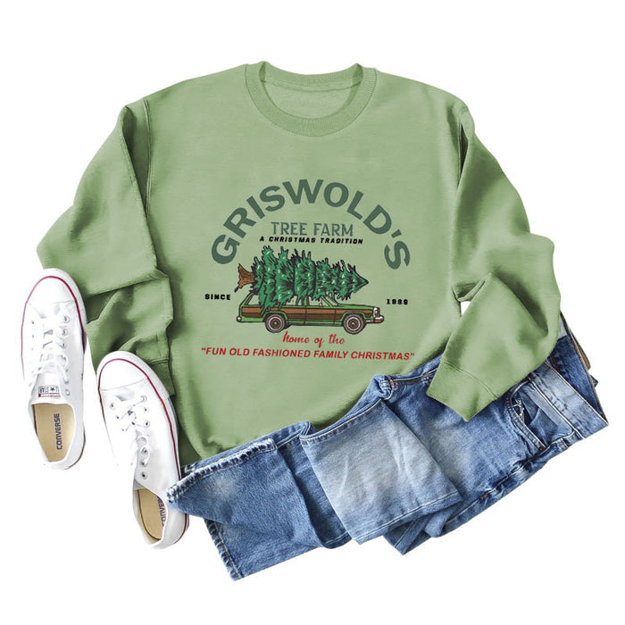 Olive green sweater (black word color picture) / S