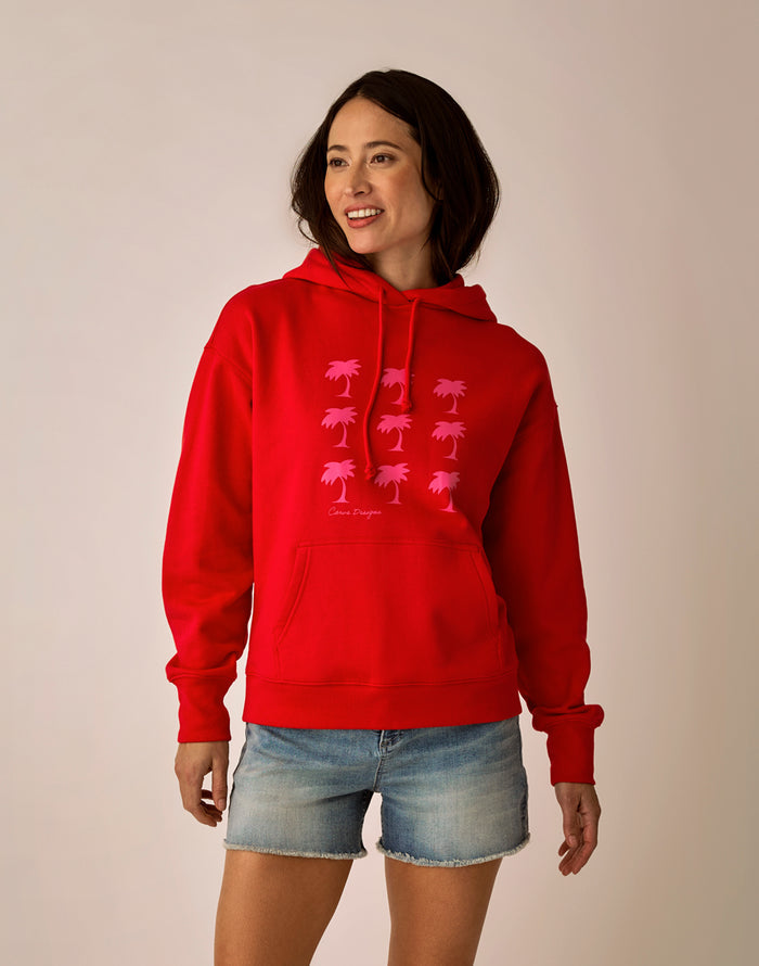 Hawthorne Hoodie: Poinsettia Grid