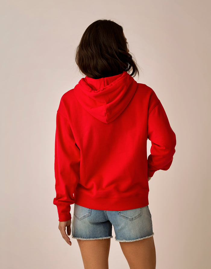 Hawthorne Hoodie: Poinsettia Grid