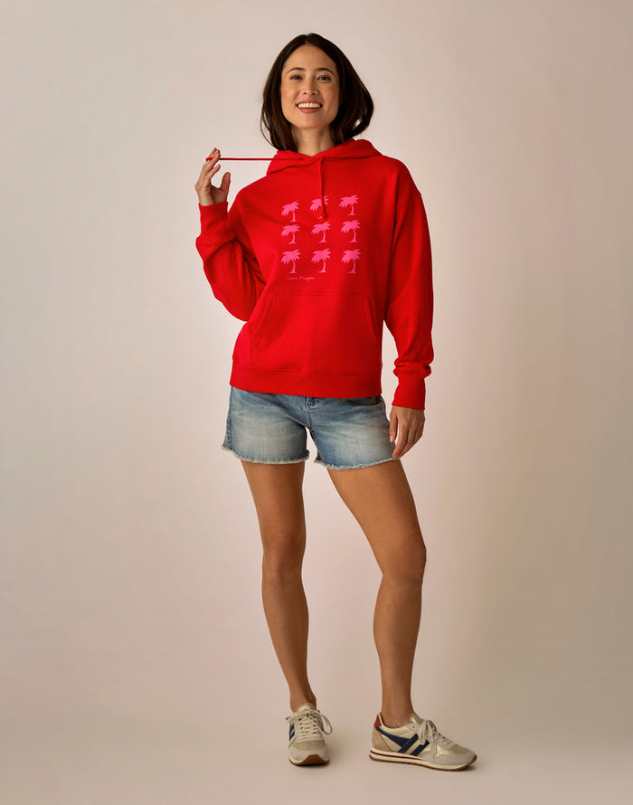 Hawthorne Hoodie: Poinsettia Grid
