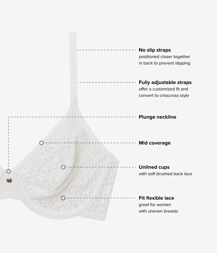 High Bar™ Plunge Underwire Bra: White