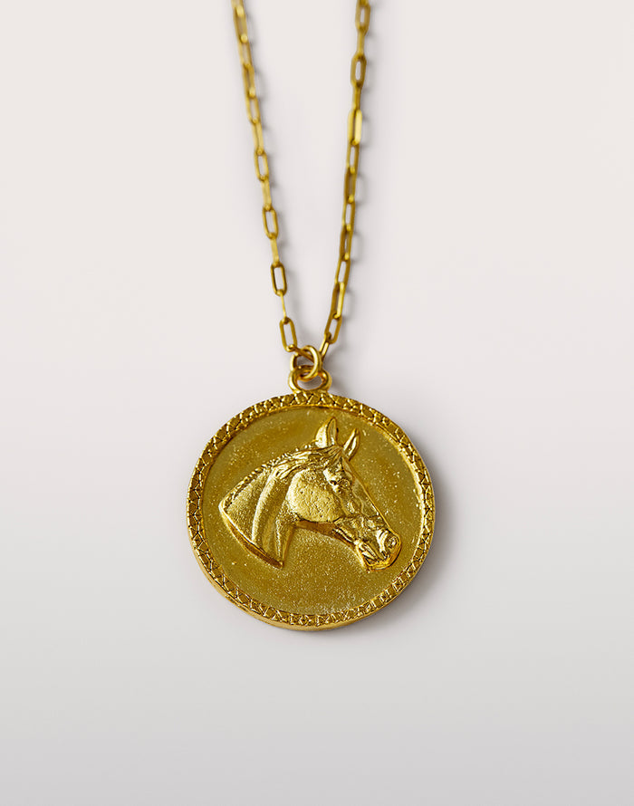 Horse Necklace: Gold
