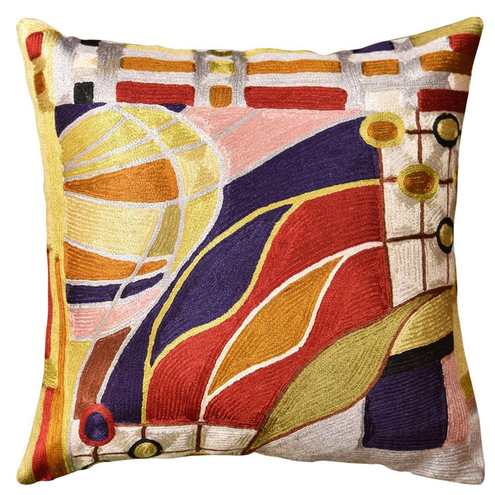 Hundertwasser Biomorph II Silk Accent Pillow Cover 18" x 18" - KashmirDesigns