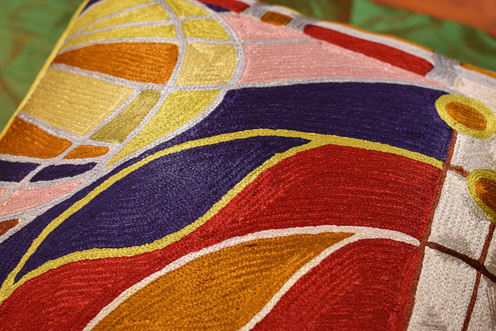 Hundertwasser Biomorph II Silk Accent Pillow Cover 18" x 18" - KashmirDesigns