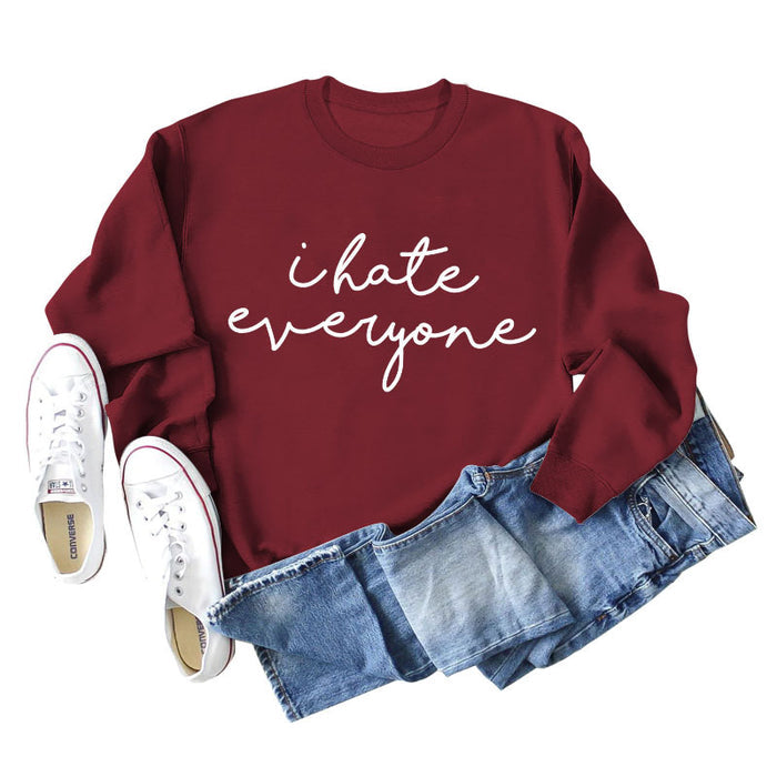 Red wine sweater (white font) / S