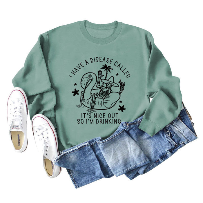 Light green sweater (black word color picture) / S