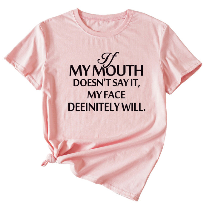 If my mouth can't say it, loose-fitting short-sleeved girl