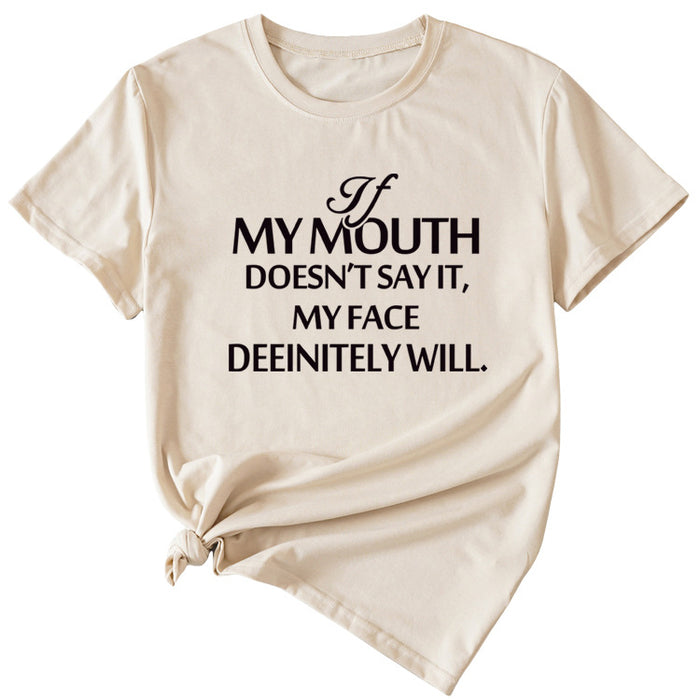 If my mouth can't say it, loose-fitting short-sleeved girl