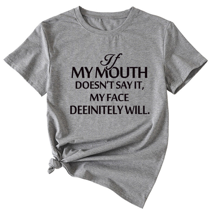 If my mouth can't say it, loose-fitting short-sleeved girl