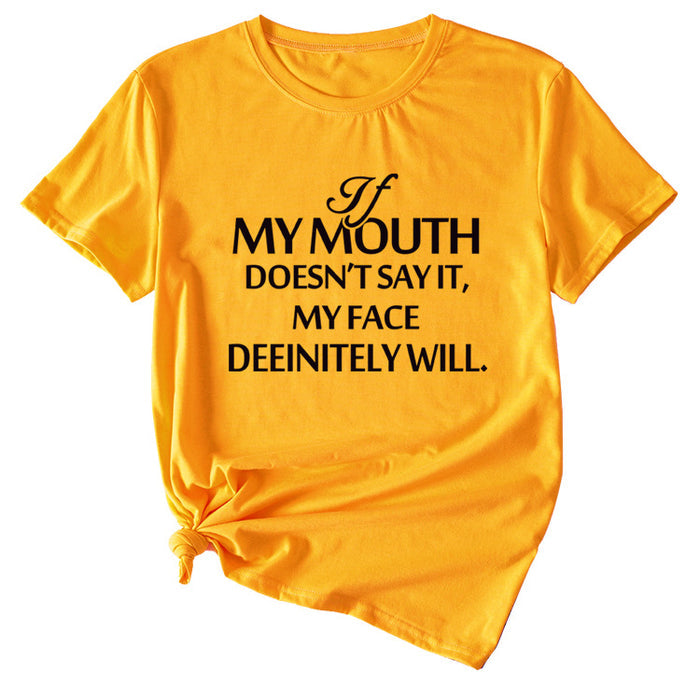 If my mouth can't say it, loose-fitting short-sleeved girl