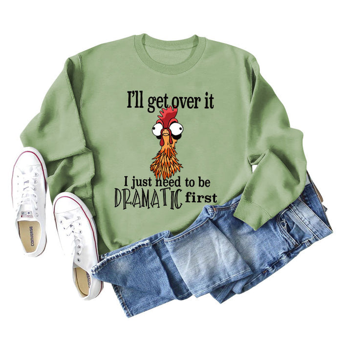 Olive green sweater (black word color picture) / S