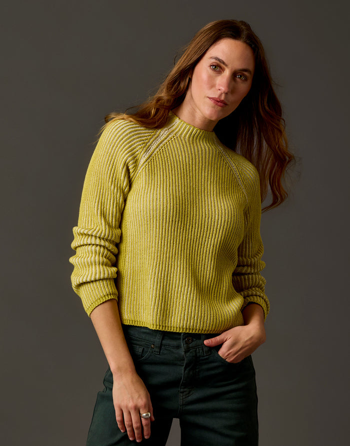 Ivy Reversible Sweater: Bright Wheat/Cream