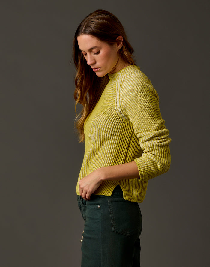 Ivy Reversible Sweater: Bright Wheat/Cream