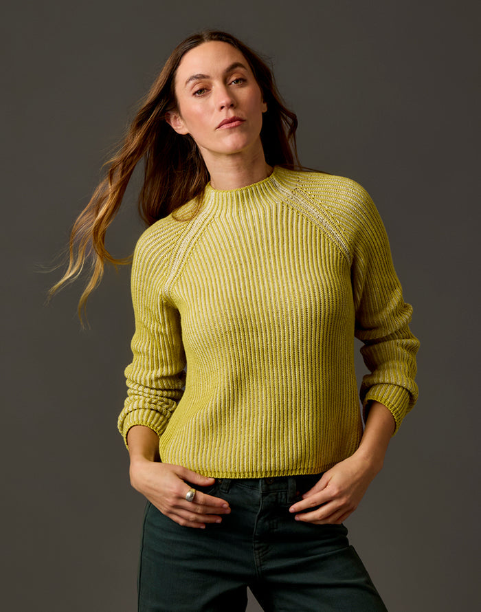 Ivy Reversible Sweater: Bright Wheat/Cream