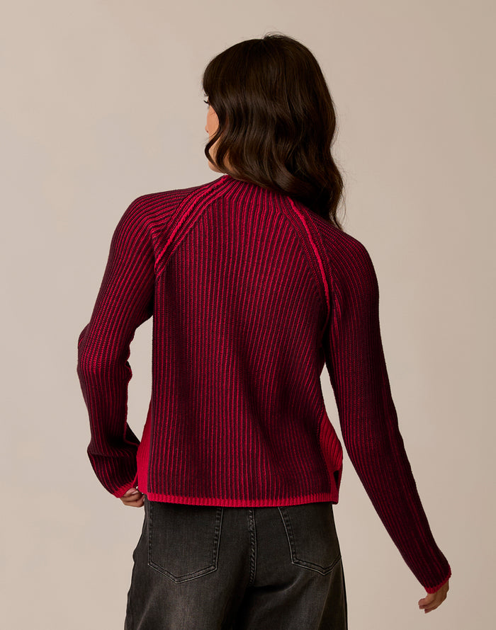 Ivy Reversible Sweater: Sangria/Rouge