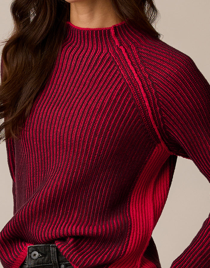 Ivy Reversible Sweater: Sangria/Rouge
