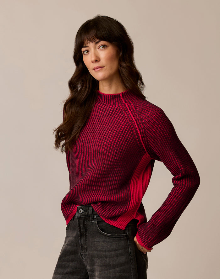 Ivy Reversible Sweater: Sangria/Rouge