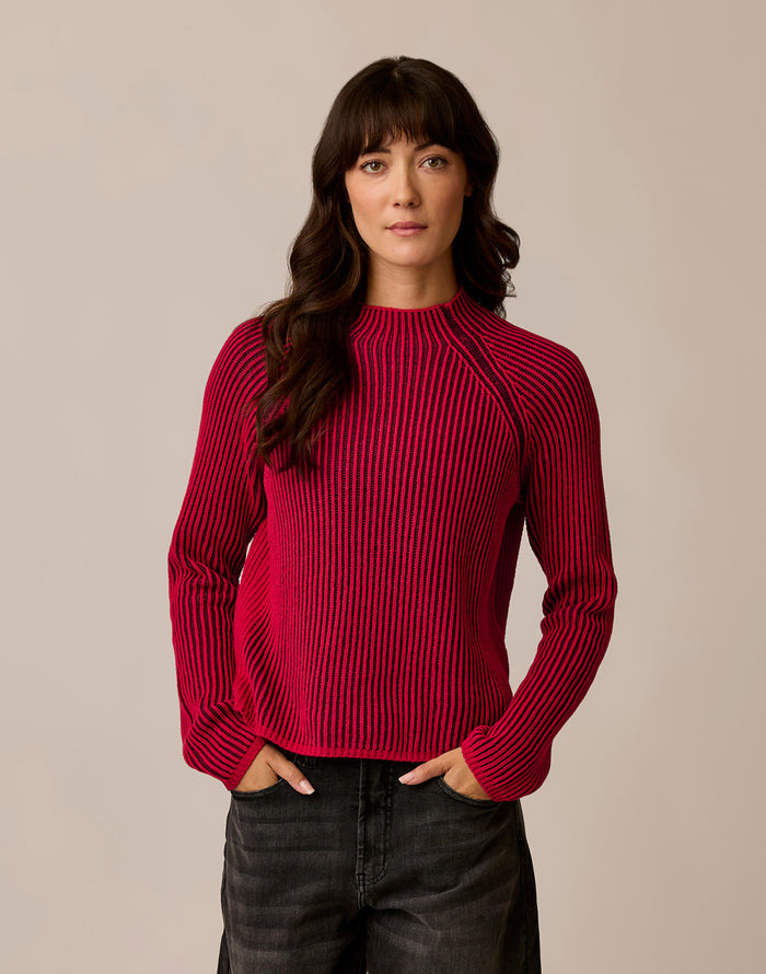 Ivy Reversible Sweater: Sangria/Rouge
