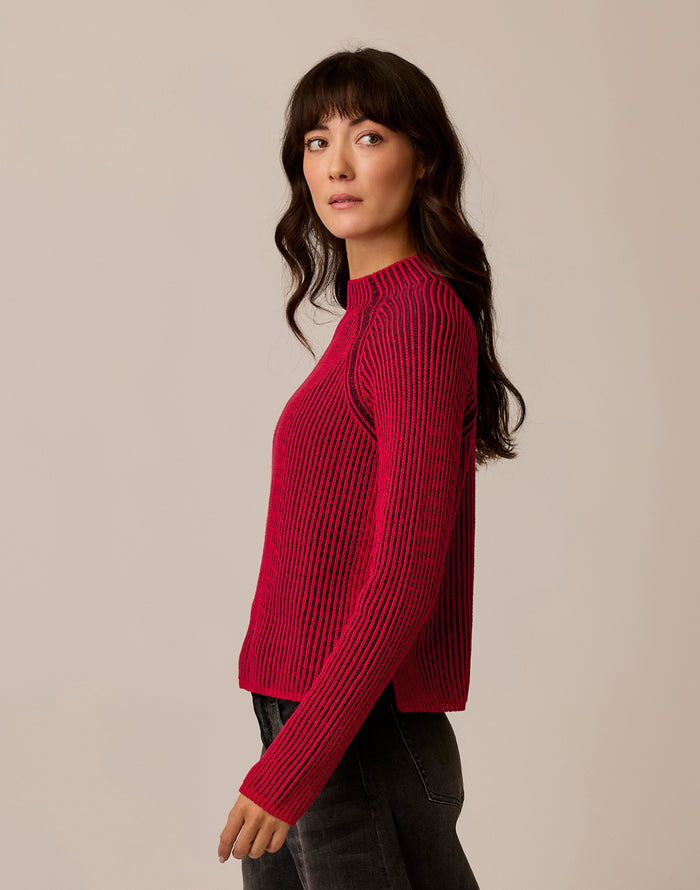 Ivy Reversible Sweater: Sangria/Rouge