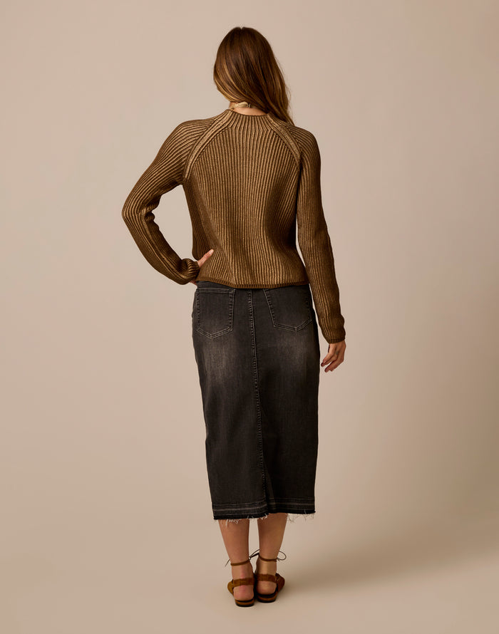 Ivy Reversible Sweater: Teak/Sandstone
