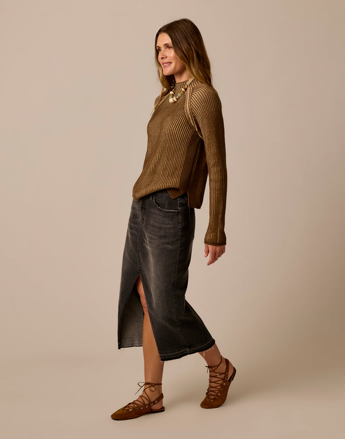 Ivy Reversible Sweater: Teak/Sandstone