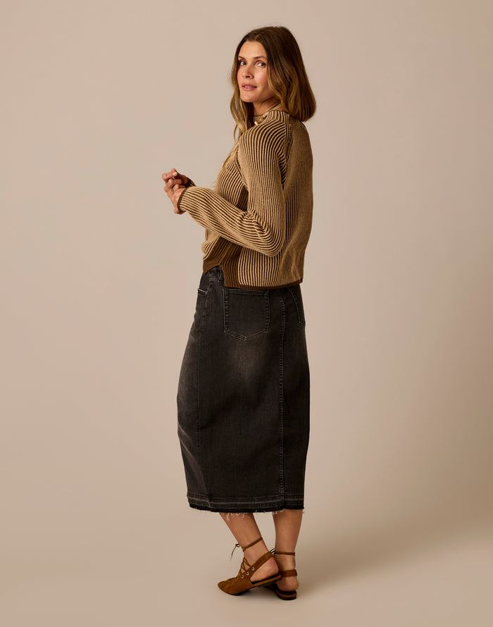 Ivy Reversible Sweater: Teak/Sandstone